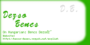 dezso bencs business card